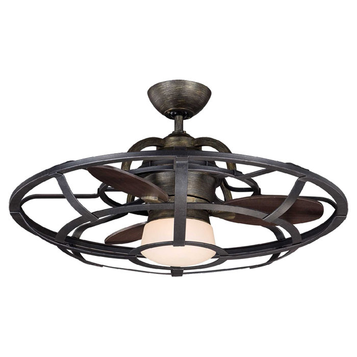 Nova 30" LED Fandelier in Reclaimed Wood with Remote Control