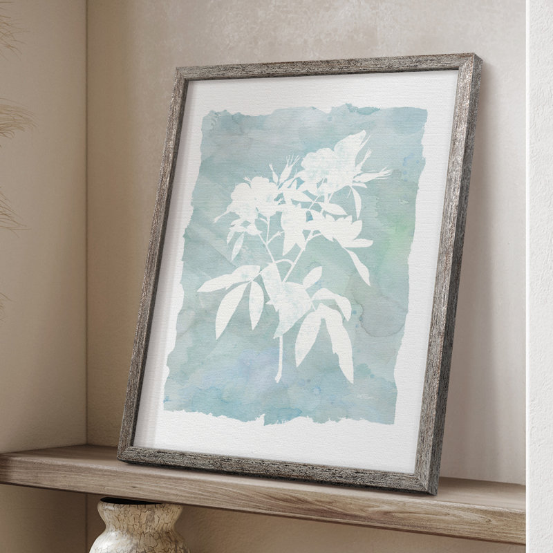 Silhouette Botanical III, reproduction encadrée - bois massif, H 11 po x l 9 po