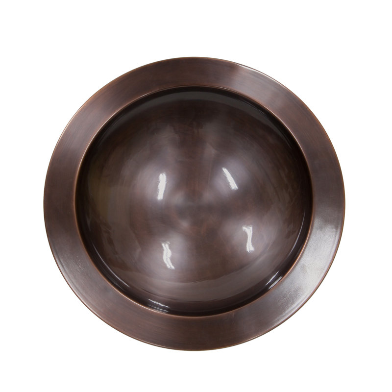 18" Antique Copper Birdbath with Roman Bronze Wrought Iron Stand