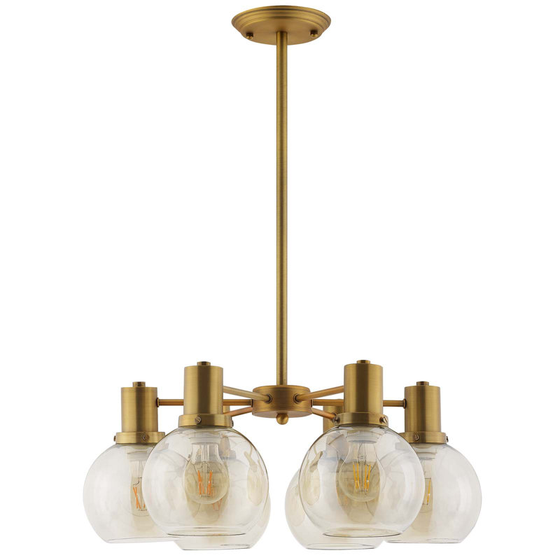 Lustre 6 lumières en laiton avec abat-jour en verre Modway Carson Carrington Arild - 34