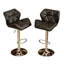 Tabourets de bar contemporain à hauteur réglable touffetés, ensemble de 2-1205426062