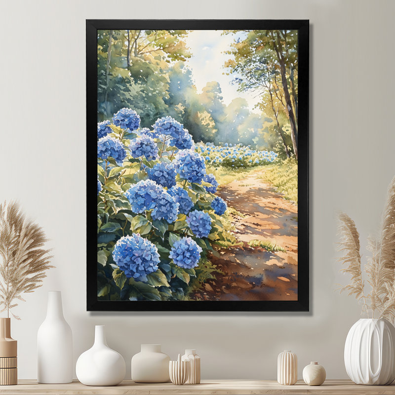 Lamendola - art mural floral, Noir, H 20 po x l 12 po, Reproduction encadrée sans passe-partout