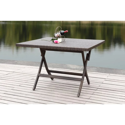 Denise Rectangular with Wicker/Rattan Base Dining Table
