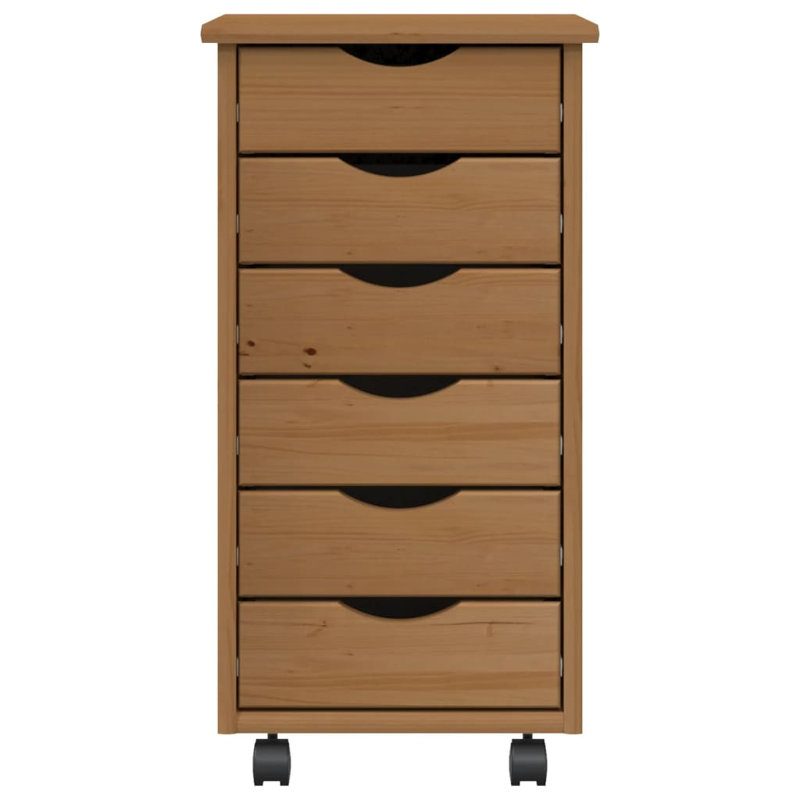 Miljana 34cm W 6 - Drawer Chest of Drawers, Honey Brown