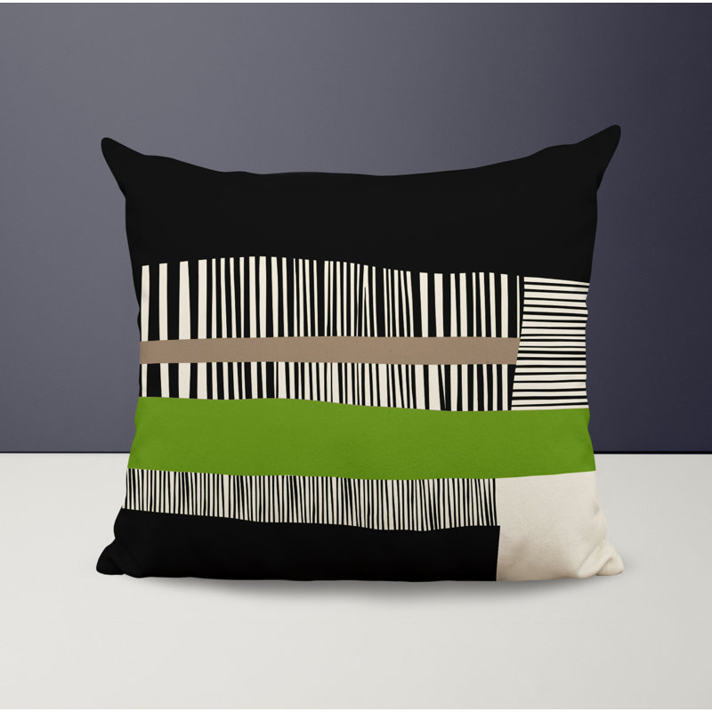 Jeté carré / extérieur en polyester Chamu, L 19 po x H 19 po, Chartreuse