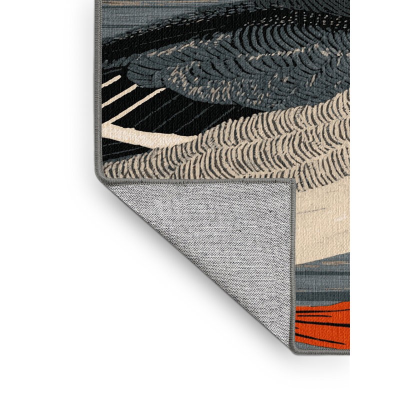 Washable Common Merganser Birds Area Rug, Round 4'