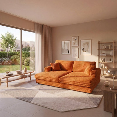 Chaise longue surdimensionnée à assise profonde avec canapé-lit et coussins décoratifs Cloud