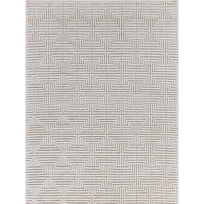 Manzoni Wool Geometric Area Rug in Gray