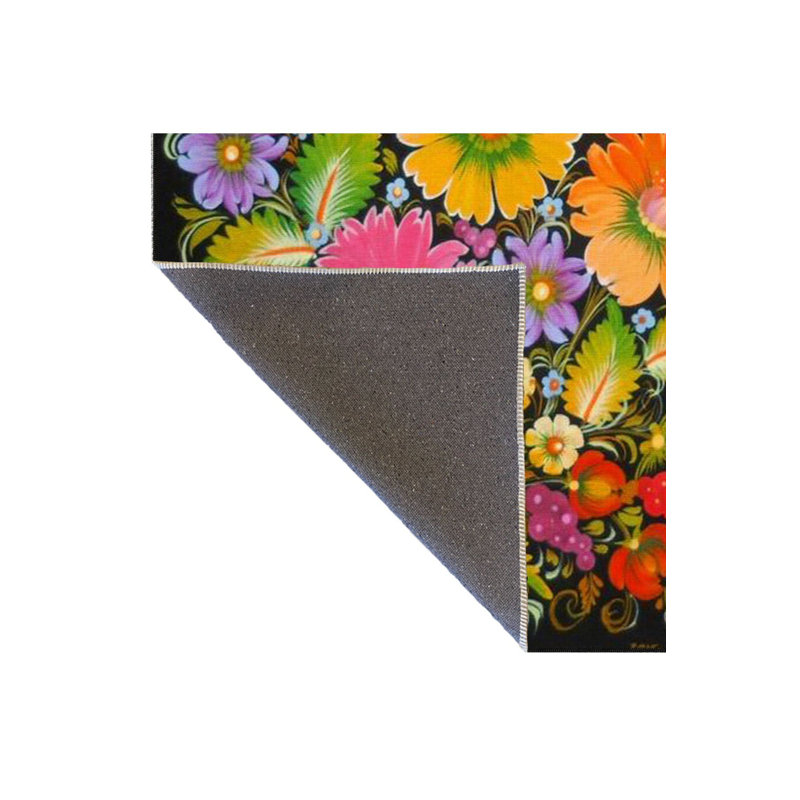 Tapis décoratif noir tissé, Tapis de couloir 3 pi 3 po x 6 pi 7 po inclus