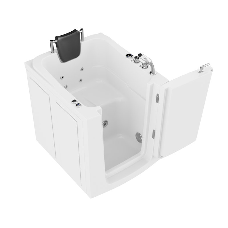 Therapeutic Tubs 32 in. x 38 in. Right Swinging Door Walk-In Whirlpool Tub with Right Swinging Door in White, Right