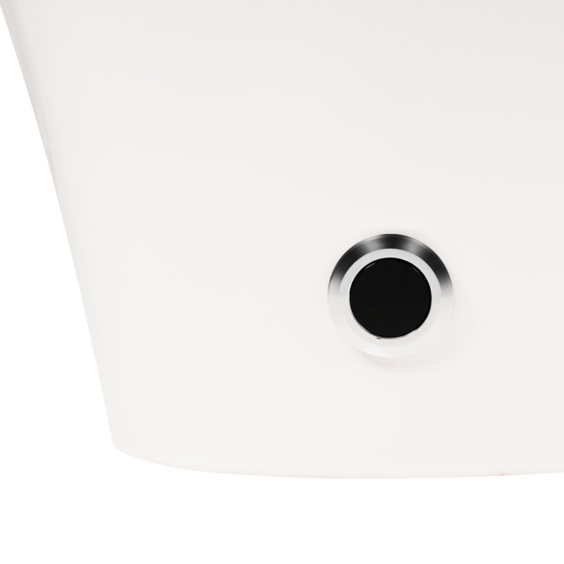 Smart Toilet With Heated Seat, One Automatic Flush, Without Bidet, Foot Blue Night , Knob Managed, Power Outage Flush Attribute, Soft Close Cover, White Bathroom Commodity Ceramic Article