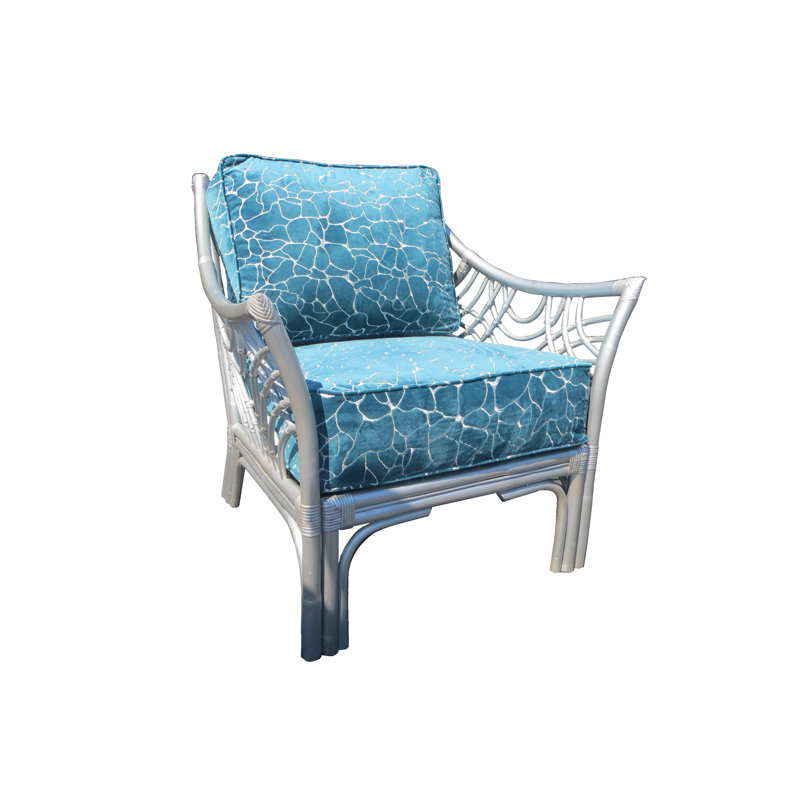 Fauteuil large 33 po Rainey, Aigue-marine, blanc