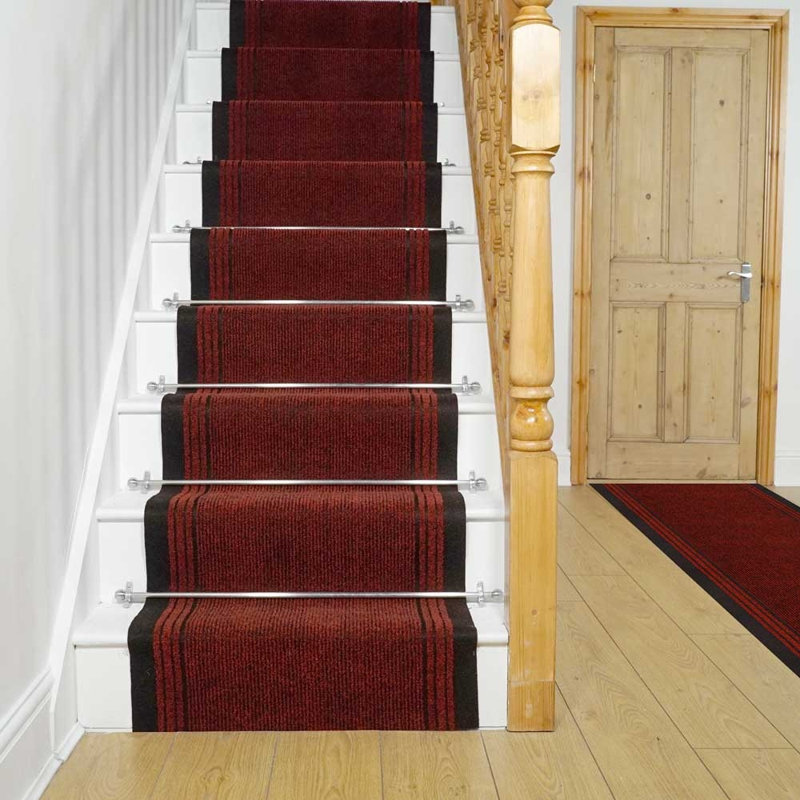 Stair Runner Abby Solid Colour Flatweave Area Rug, Runner 80 x 600cm