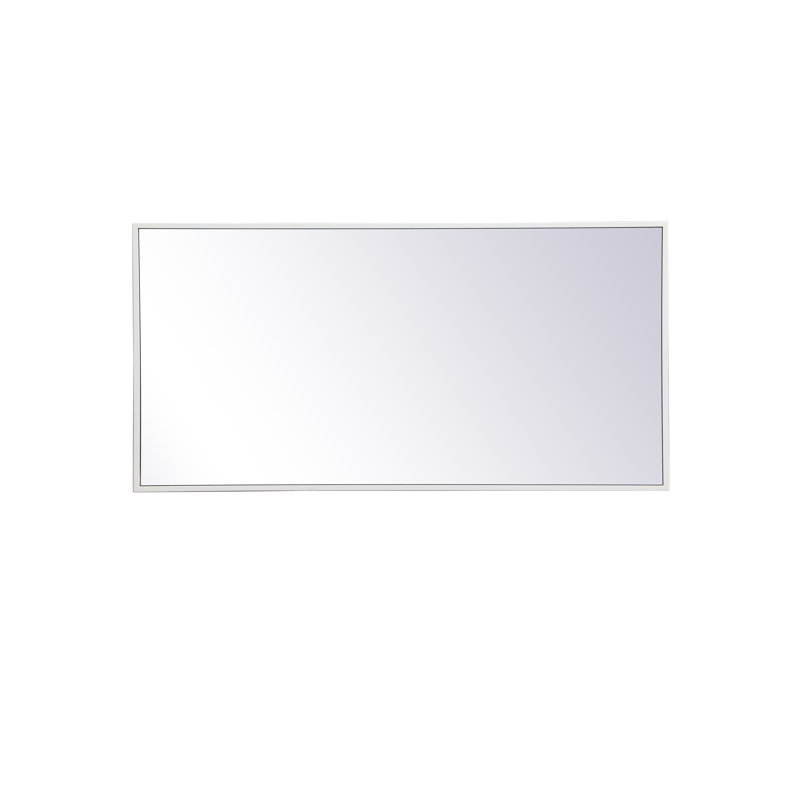 Sabine Metal Rectangle Wall Mirror, 36" x 18", White