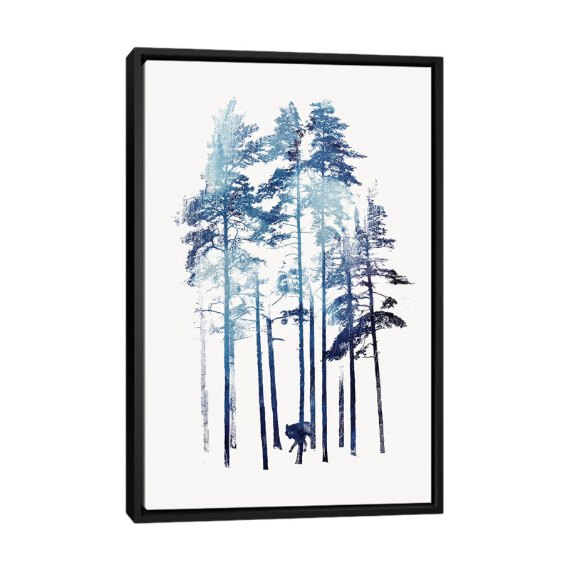 «Winter Wolf» par Robert Farkas - reproduction sur toile, H 26 po x l 18 po x P 1,5 po, Toile encadrée noire