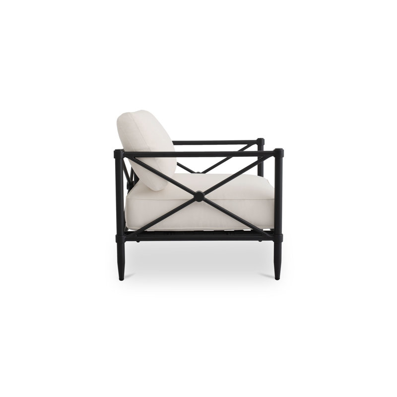 Willow Outdoor Lounge Chair, Ivory Performance Fabric