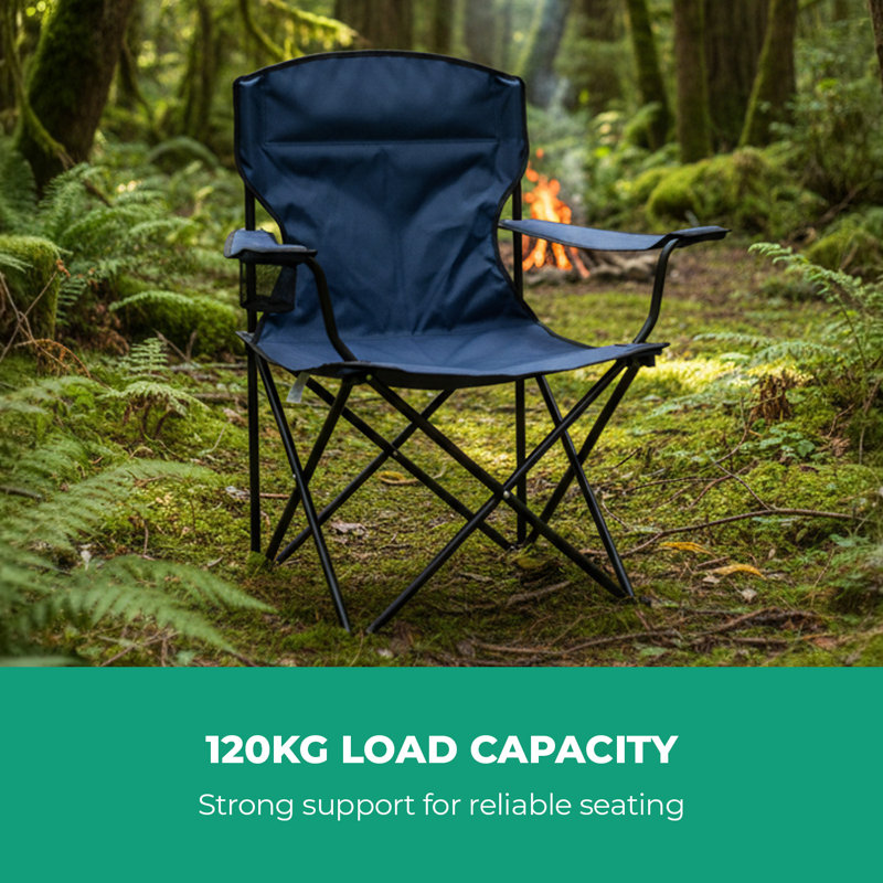 Folding Camping Chair, Blue, 1