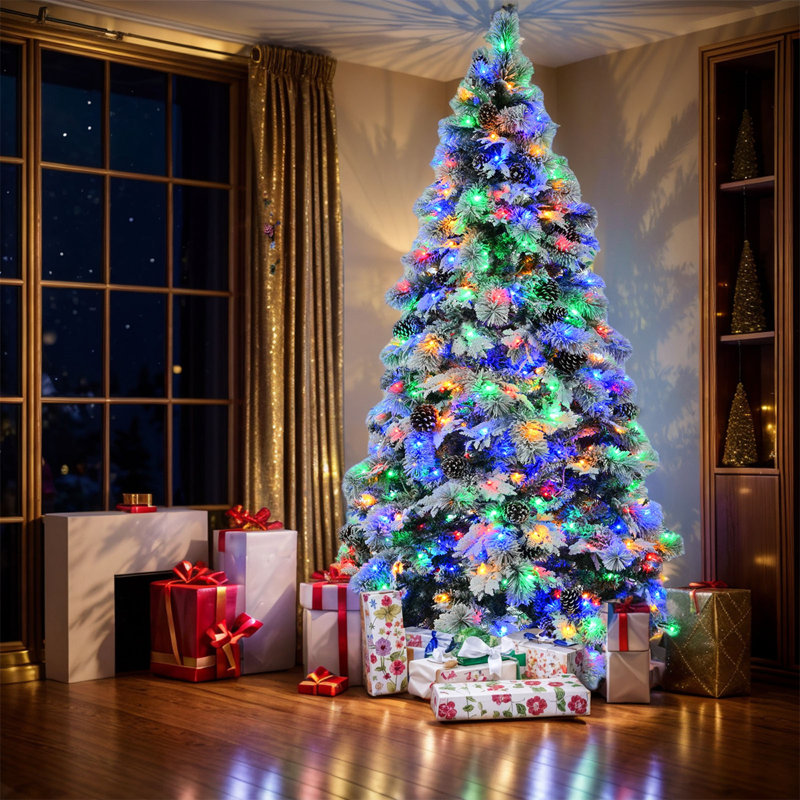Épinette de Noël artificielle éclairée, 4'