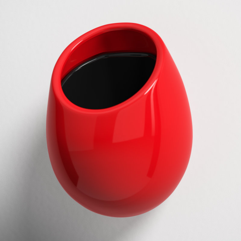 Hilaria Ceramic Wall Planter, 6.5'' H x 5.5'' W x 5" D, Glossy Red