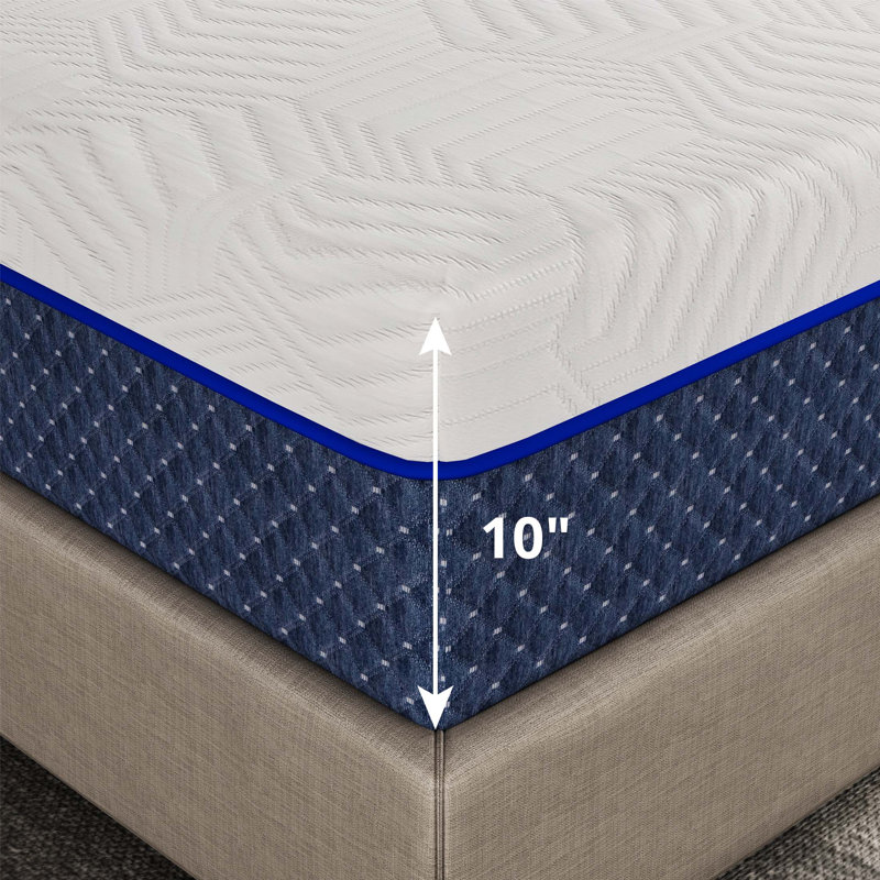 Matelas en mousse viscoélastique gélifiée ferme de 10 po EGOHome - Certifié CertiPUR-US et OEKO-TEX, Lit simple, 10"
