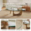 Table basse triangulaire moderne en verre avec piétement en bois massif-1684482100-1805751615