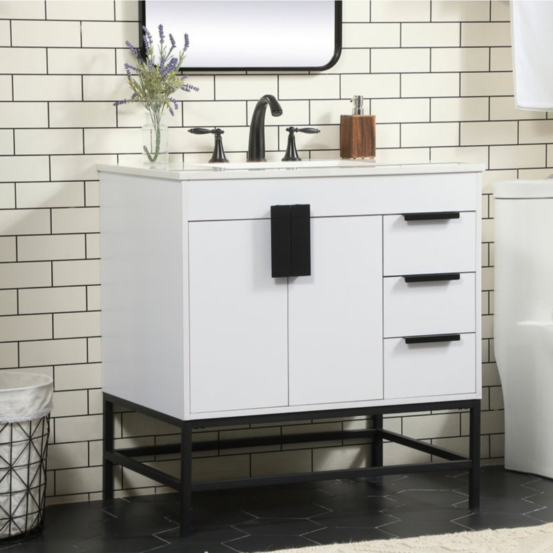 Ensemble de meuble-lavabo simple 32 po Eugene, Blanc