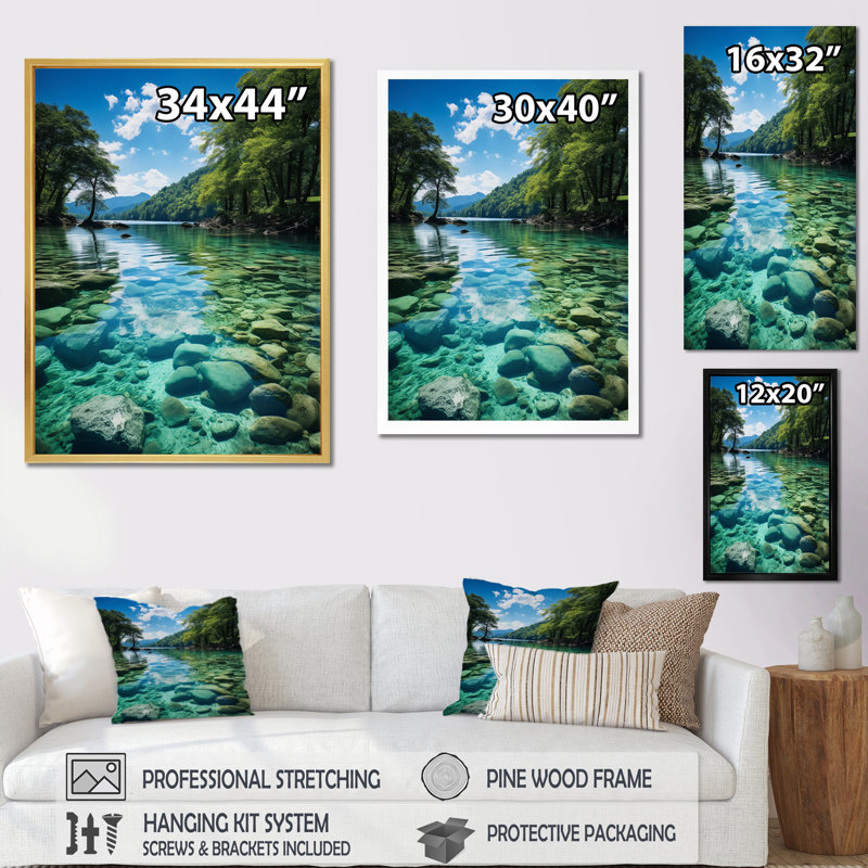 Art mural sur toile Lakeside Retreat II - Lakehouse, H 40 po x l 30 po x P 1,5 po, Toile tendue