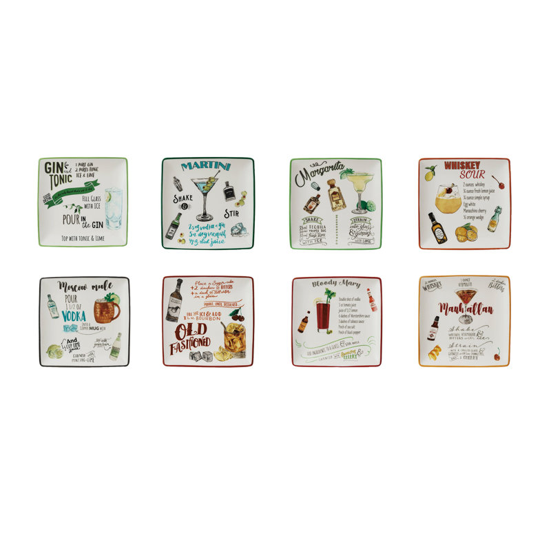 Ensemble de 8 assiettes en grès Brodhi, 8 pièces
