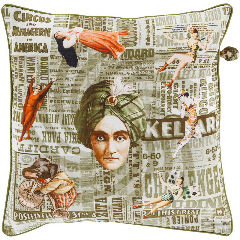 Mind Games Cotton Throw Pillow Cover, 18" H x 18" W x 0.25" D, Green