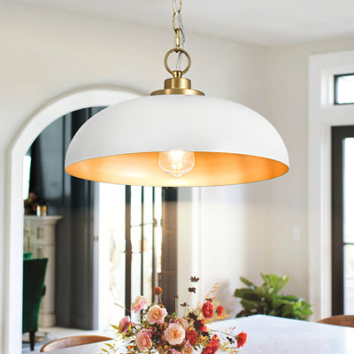 1-Light Minimalist Dome Pendant Light