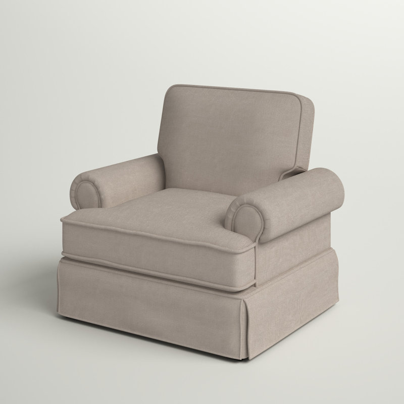 Fauteuil en polyester Fogg, Beige