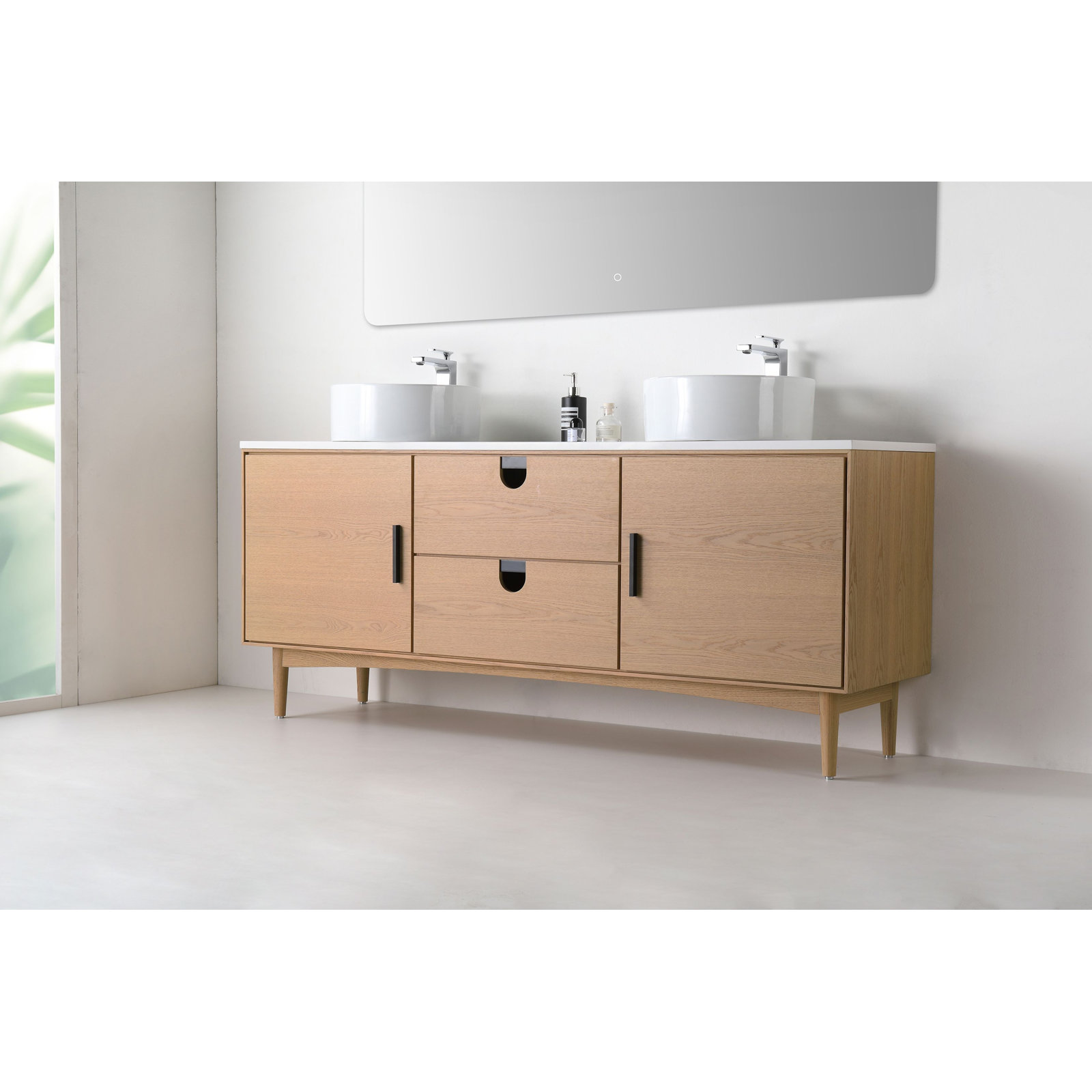 Antonina 72" Single Bathroom Vanity, Whitewash Oak