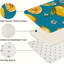 Tapis de cuisine Lemon Bee pour salle à manger, paquet de 2, bleu sarcelle