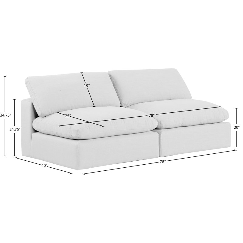 Canapé modulaire en lin Hurlow, Blanc