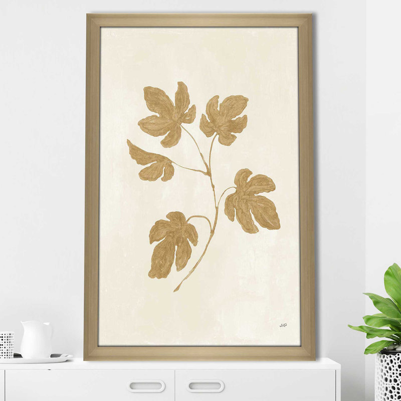 Botanical Study III Gold Crop - Peinture, Encadrement champagne, H 39,5 po x l 27,5 po x P 0,75 po
