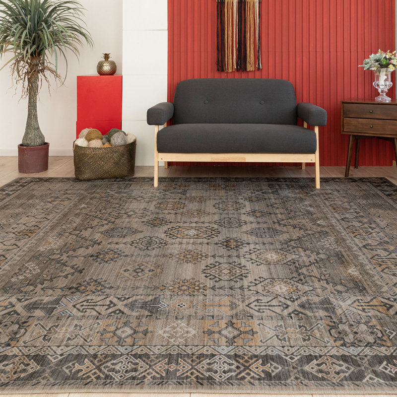 Café Baola traditionnel rétro à motif tribal, Rectangle 4 pi x 6 pi