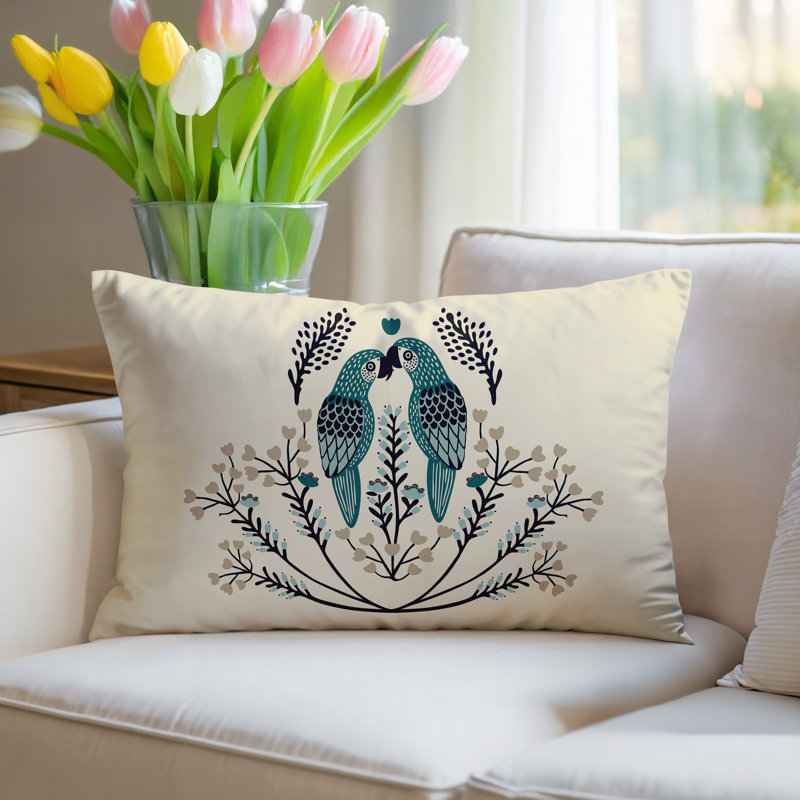Coussin lombaire réversible intérieur / extérieur Jimi Parrot, Émeraude, Rectangulaire H 14 po x l 20 po