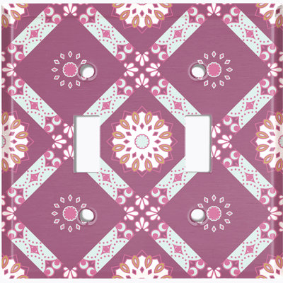 Patterned 2 - Gang Toggle Light Switch Standard Wall Plate