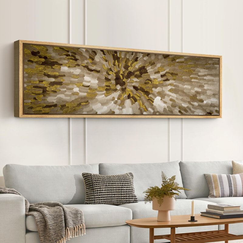 Radiant Burst Vibrant Abstract Modern Art, H 20 po x l 60 po, Naturel