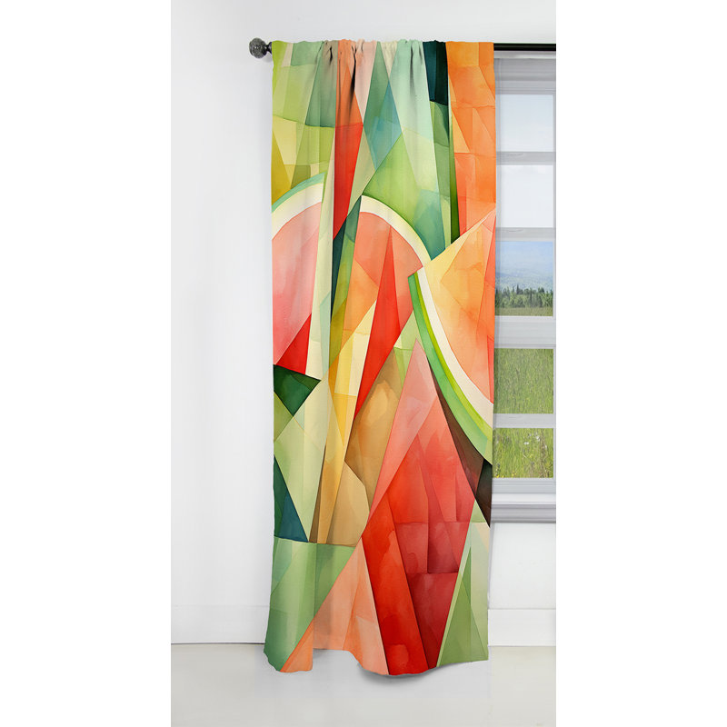 Nickole - rideau Melon - rideau occultant abstrait - 1 panneaux, L 52 po x L 108 po