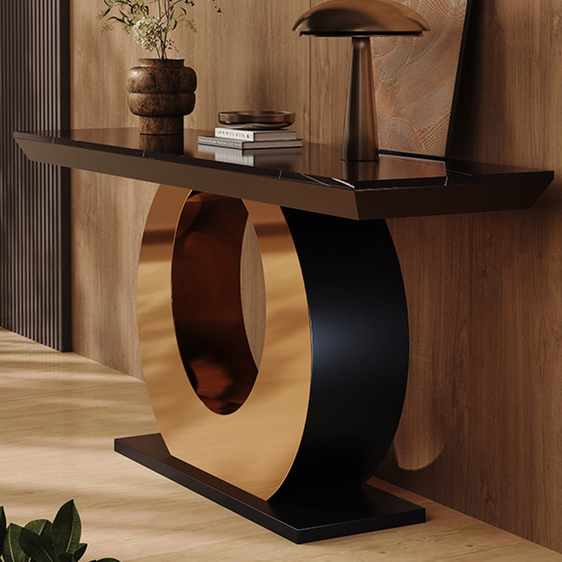 Console italienne de luxe haut de gamme, H 33,5 po x l 70,9 po x P 13,80 po, Noir