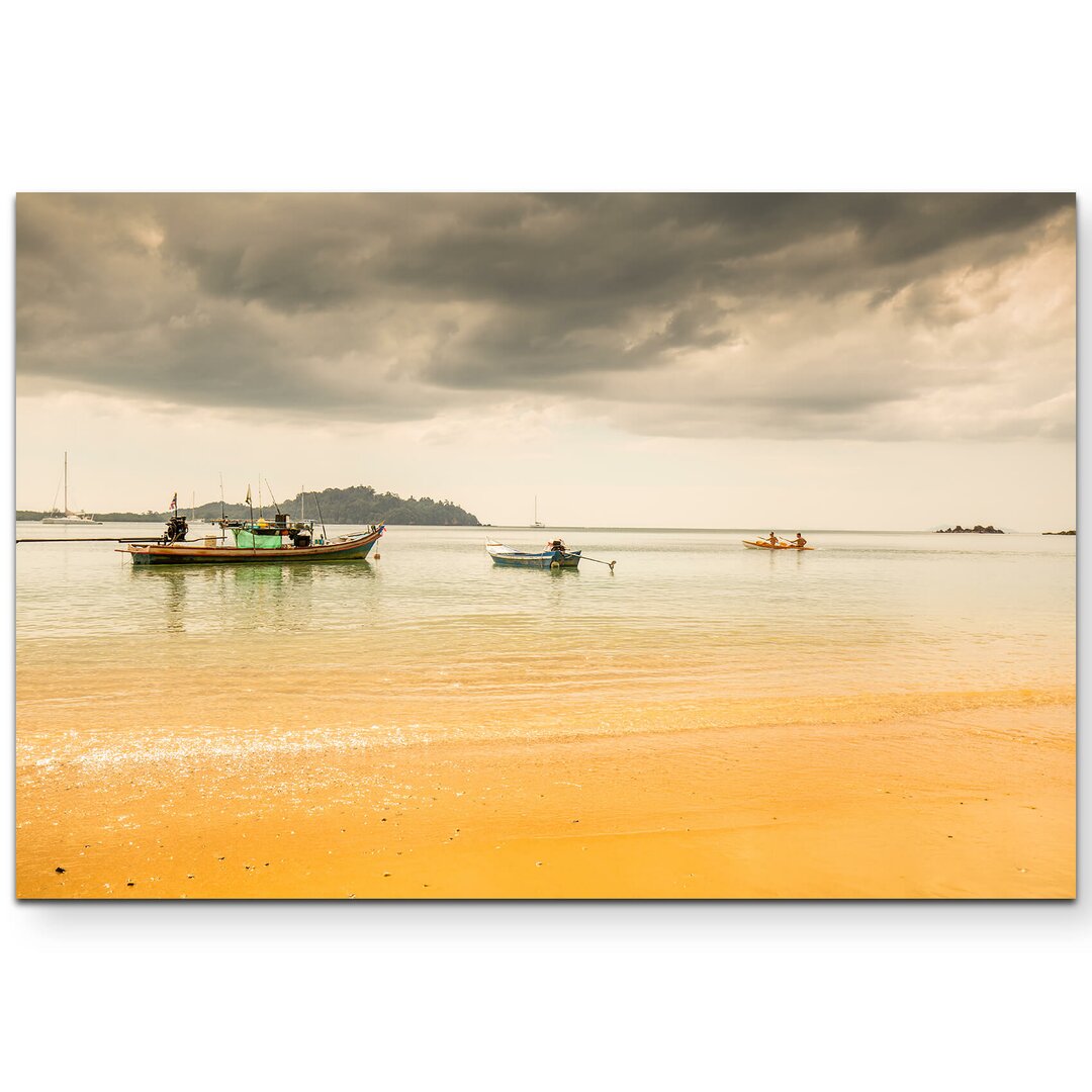 Leinwandbild Regenwolke über dem Meer