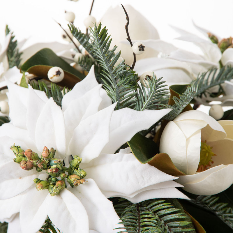 Polyether Polyurethane (PU) Poinsettia Arrangement in Vase