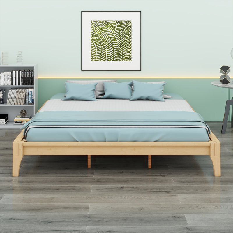 Bamboo Wood Platform Bed Frame, Natural
