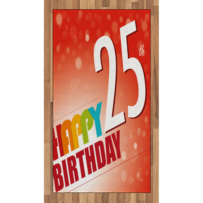 Tapis décoratif 25th Birthday High Density, Rectangle 2 pi 7 po x 5 pi