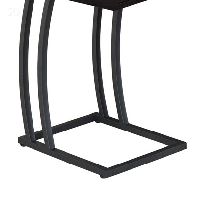Hi-Tech Cappuccino And Gunmetal Accent Table With Storage And Charging, Perfect For Modern Living Spaces