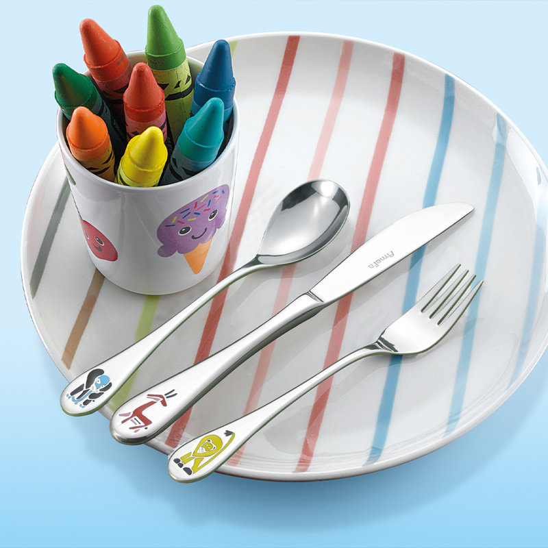 Amefa Stainless Steel Childrens Cutlery Set SAFARI 4 Piece 18/10 Stainless Steel