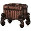 Tabouret de coiffeuse en cerisier avec assise et garniture capitonnée en résine