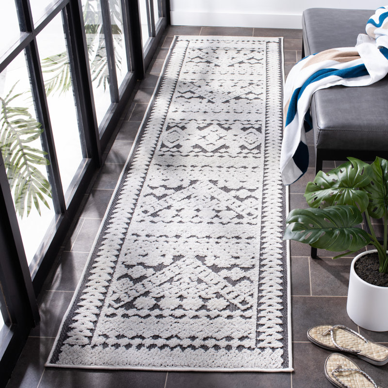 Tapis géométrique Doe Performance, Tapis de couloir 2 pi 2 po x 9 pi