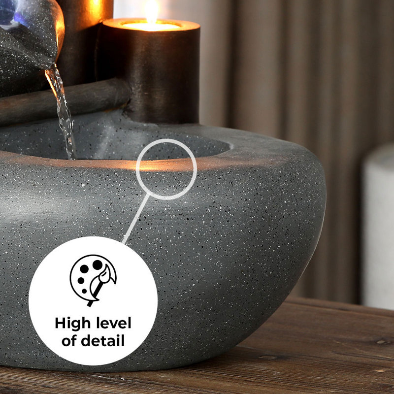 Vikki Weather Resistant Floor Fountain with Light
